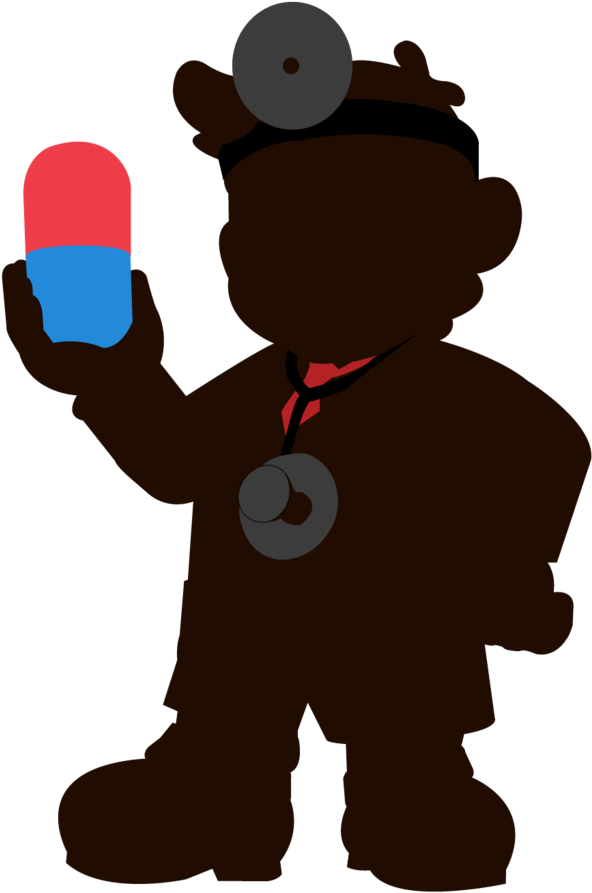 Mario, Black - Smash Bro Silhouette Png (1024x1024)