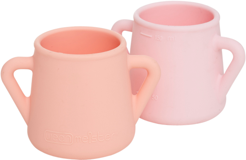 Peach & Baby Pink - Weanmeister Sippy Skillz Training Cup - Pink & (955x843)
