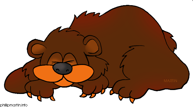Hibernating Bear Clipart - Sleeping Bear Clip Art (648x358)