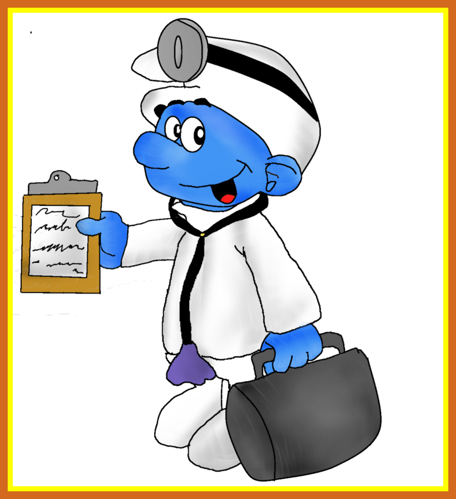 Astonishing Dabbler Doctor Smurf By Kalila Chan On - Dr Smurf (902x987)