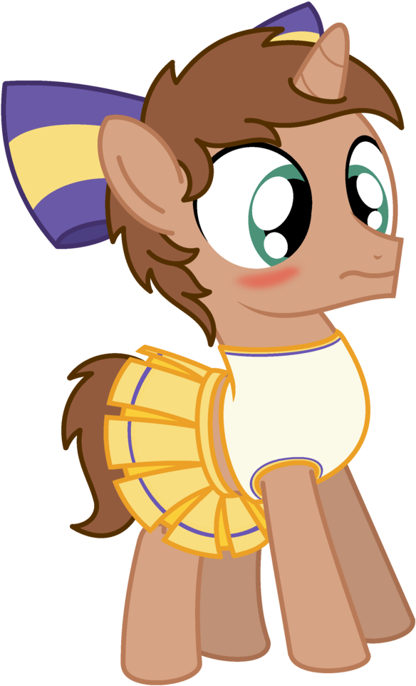 Peternators, Blushing, Bow, Cheerleader, Colt, Crossdressing, - Cartoon (1024x1024)