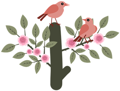 Birds, Animals, Roses, Flowers - Indigo Bunting (438x340)