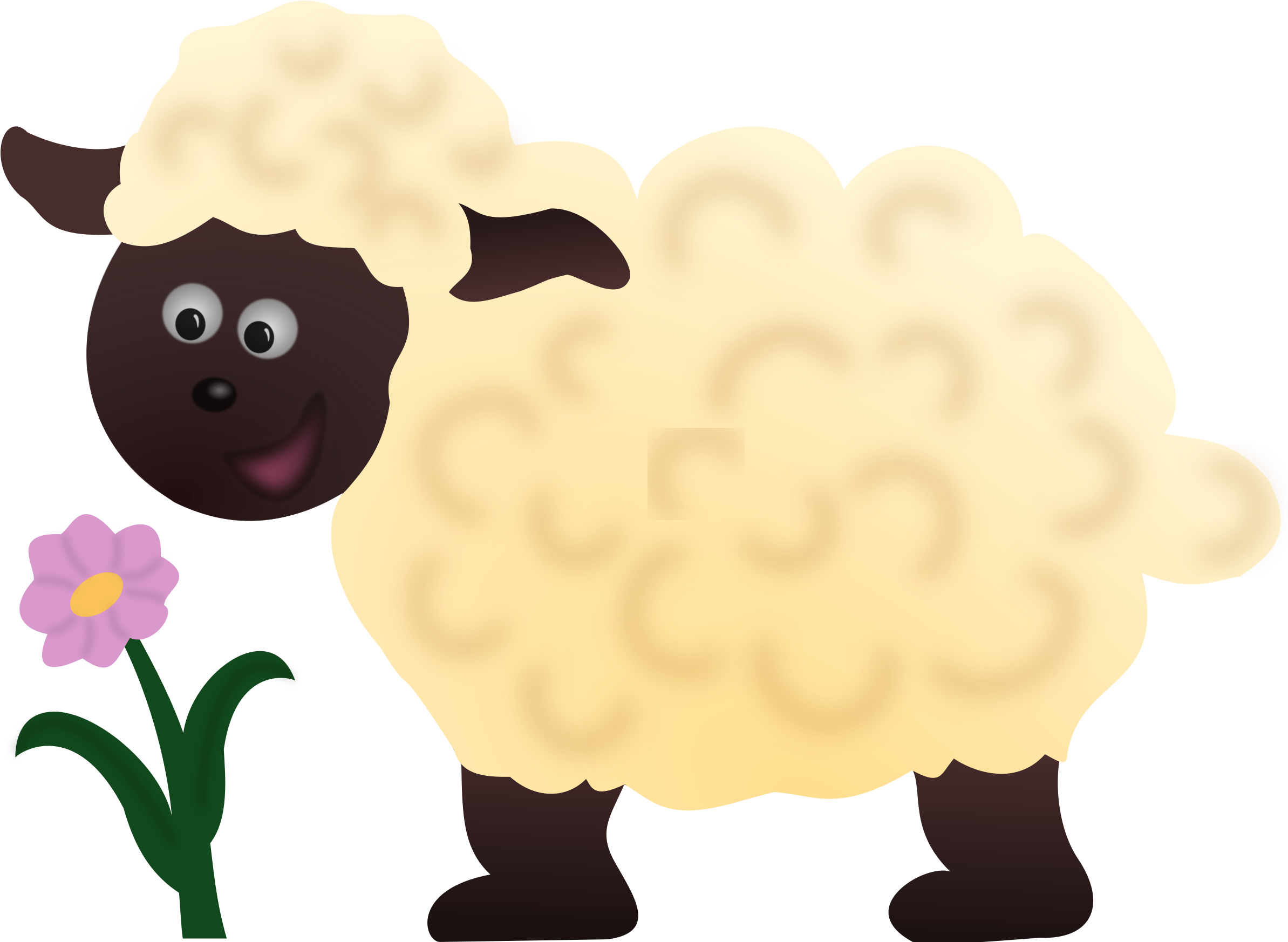 Sheep Clipart Cute Farm Animal - Revenons A Nos Moutons (2400x1745)
