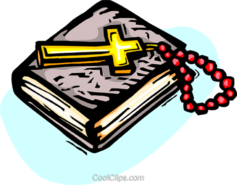 Holy Bible With Crucifix And Beads Royalty Free Vector - Holy Bible With Crucifix And Beads Royalty Free Vector (480x374)