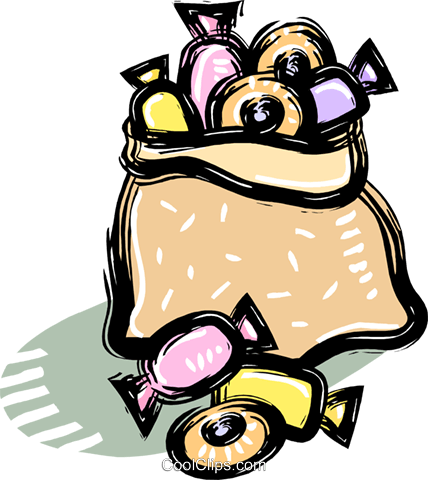 Sweets Clipart Bag Sweet - Bag Of Sweets Clipart (428x480)