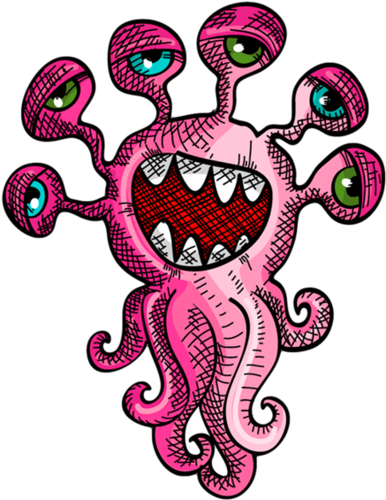 6 Eyed Scary Monster - Monster (563x600)