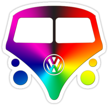 Vw Bus Hippie Sunburst By Thatstickerguy - Vw Bus (375x360)