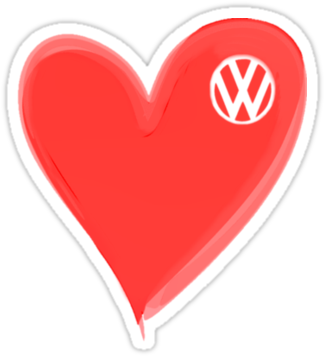 'vw Large Love Heart/vw Logo ' Clock By Melodyart - Vw Symbol (375x360)