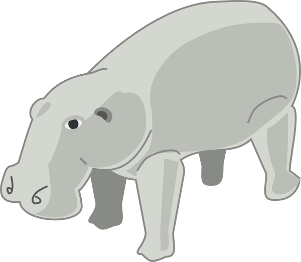 Hippopotamus Clipart - Imagenes De Animales Grandes Animados (600x522)