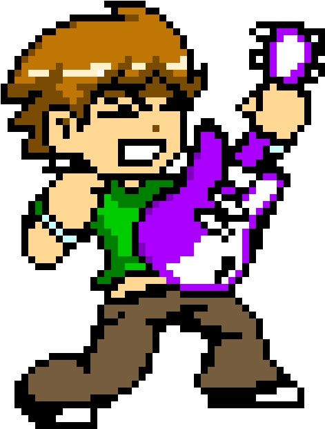 Scott Pilgram - Scott Pilgrim Vs The World Pixel Art (490x660)