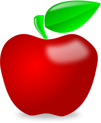 Shiny Spot Red Apple Vector Image - Apple Clip Art Png (411x500)