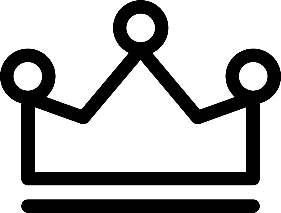 Royal Crown Outline With Three Little Balls On Top - Crown Outline Png (980x742)