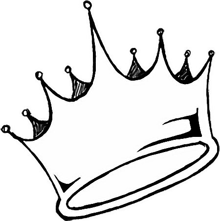 Crown Sticker Outline Blackandwhite Queen Princess - Draw A Crown (450x452)