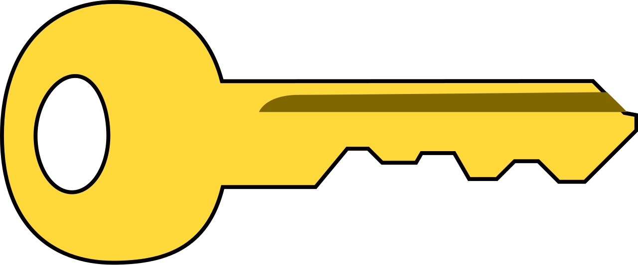 Key Clipart Outline - Key Crypto (1280x533)