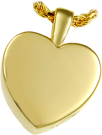 Small Wholesale Jewelry Shown In Gold Metal - Cremation Jewelry: Classic Heart, Small (500x500)