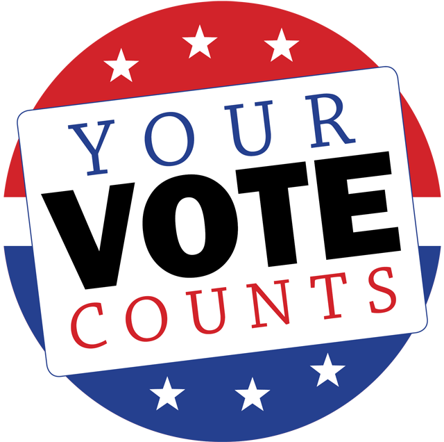 Pin Voting Signs Clip Art - Your Vote Counts Png (703x677)