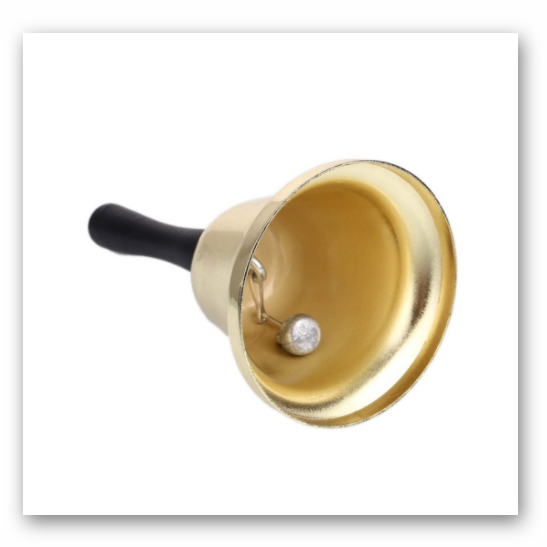 2 Of 5 Echi Metal Tea Hand Bell Gold Plated Hand Held - Okdeals Gold Plated Hand Held Call Bells Tea Jingle (559x546)