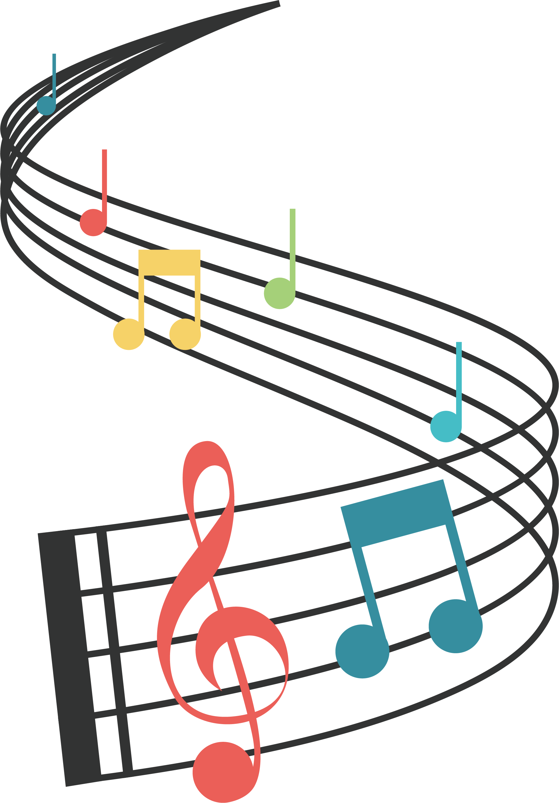 Musical Note Staff Clip Art - Ноты Вектор Png (1956x2809)