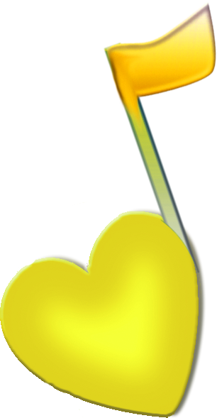 Yellow Music Note - Music Note Yellow (306x589)