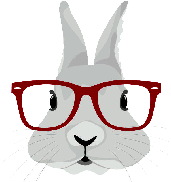 Easter Bunny T-shirt Hipster Gift - Cartoon Hare With Glasses (800x755)