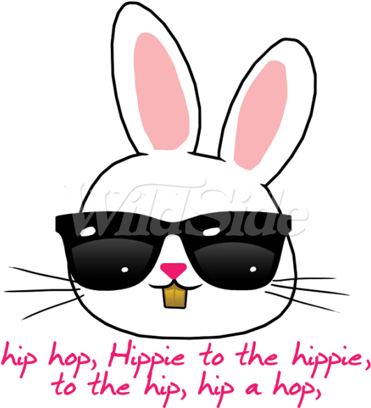 Hip Hop Bunny With Sun Glasses - T-shirt (600x600)
