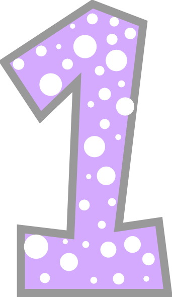 1 Clipart - Purple Number 1 Clipart (342x590)