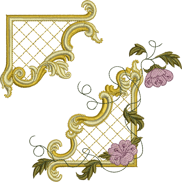 Poker Embroidery Designs - Gold Frames Corners Png (750x750)