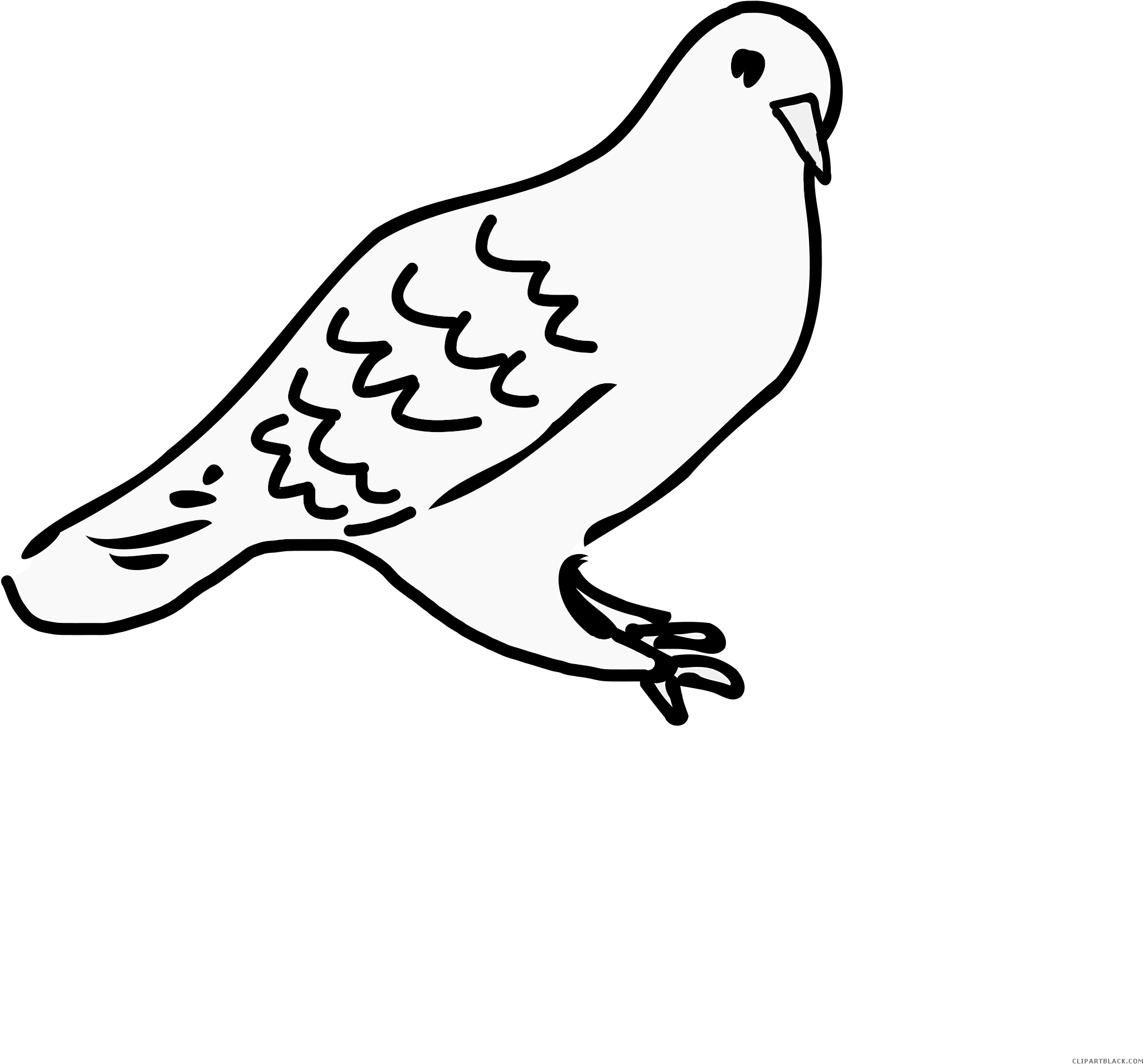 Love Doves Animal Free Black White Clipart Images Clipartblack - Draw A Dove Sitting (2400x2400)