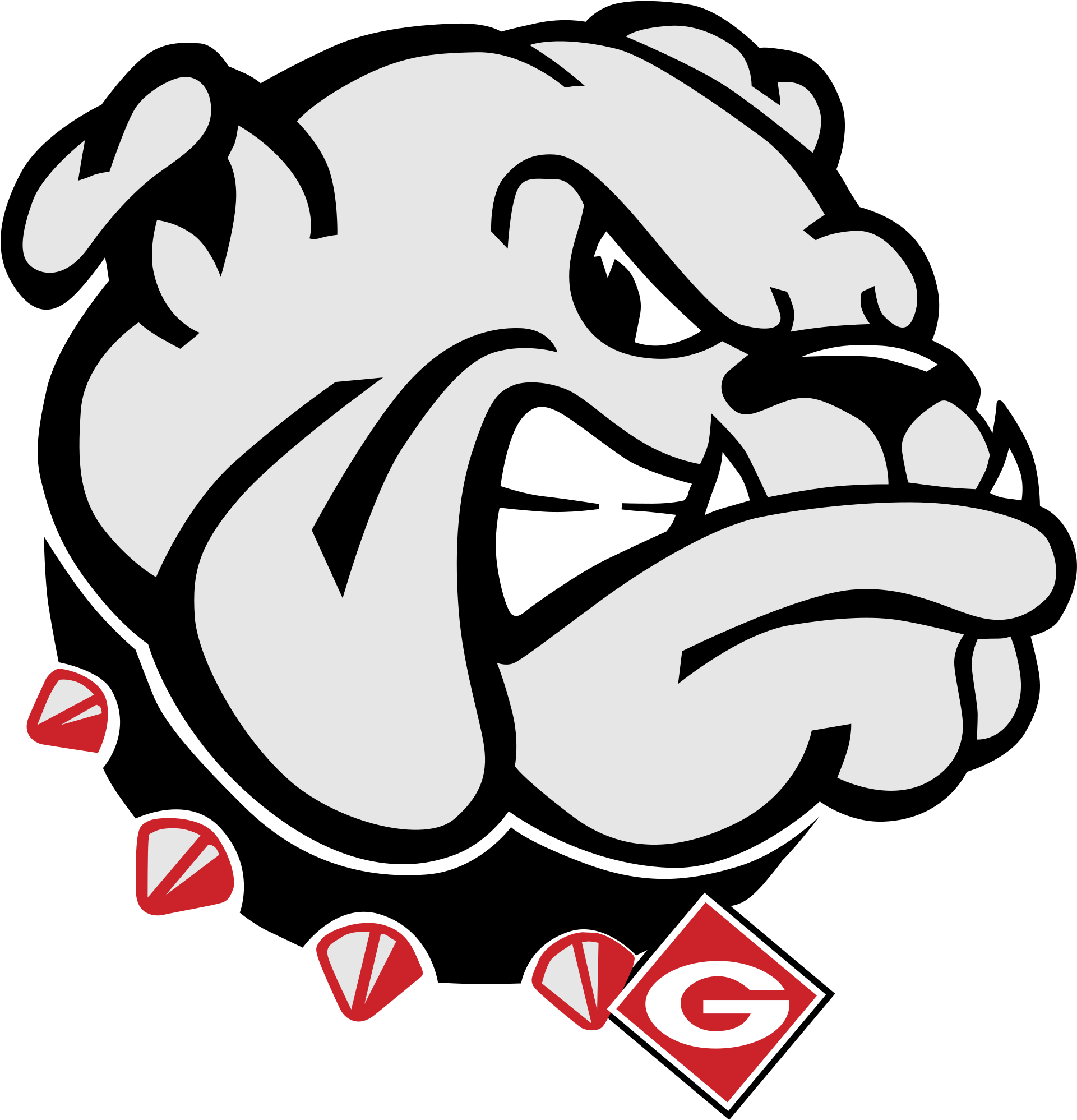 Georgia Bulldogs Logo Png Transparent Svg Vector Freebie - Liberty Christian Academy Bulldog (2400x2400)