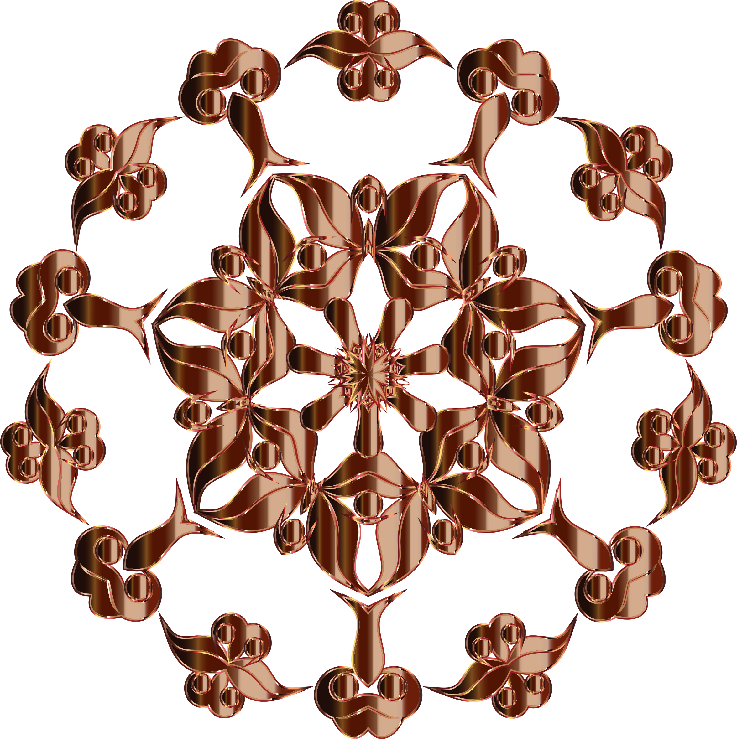 Floral Silhouette Design 4 No Background - Brown Flower Design Transparent Background (2352x2360)