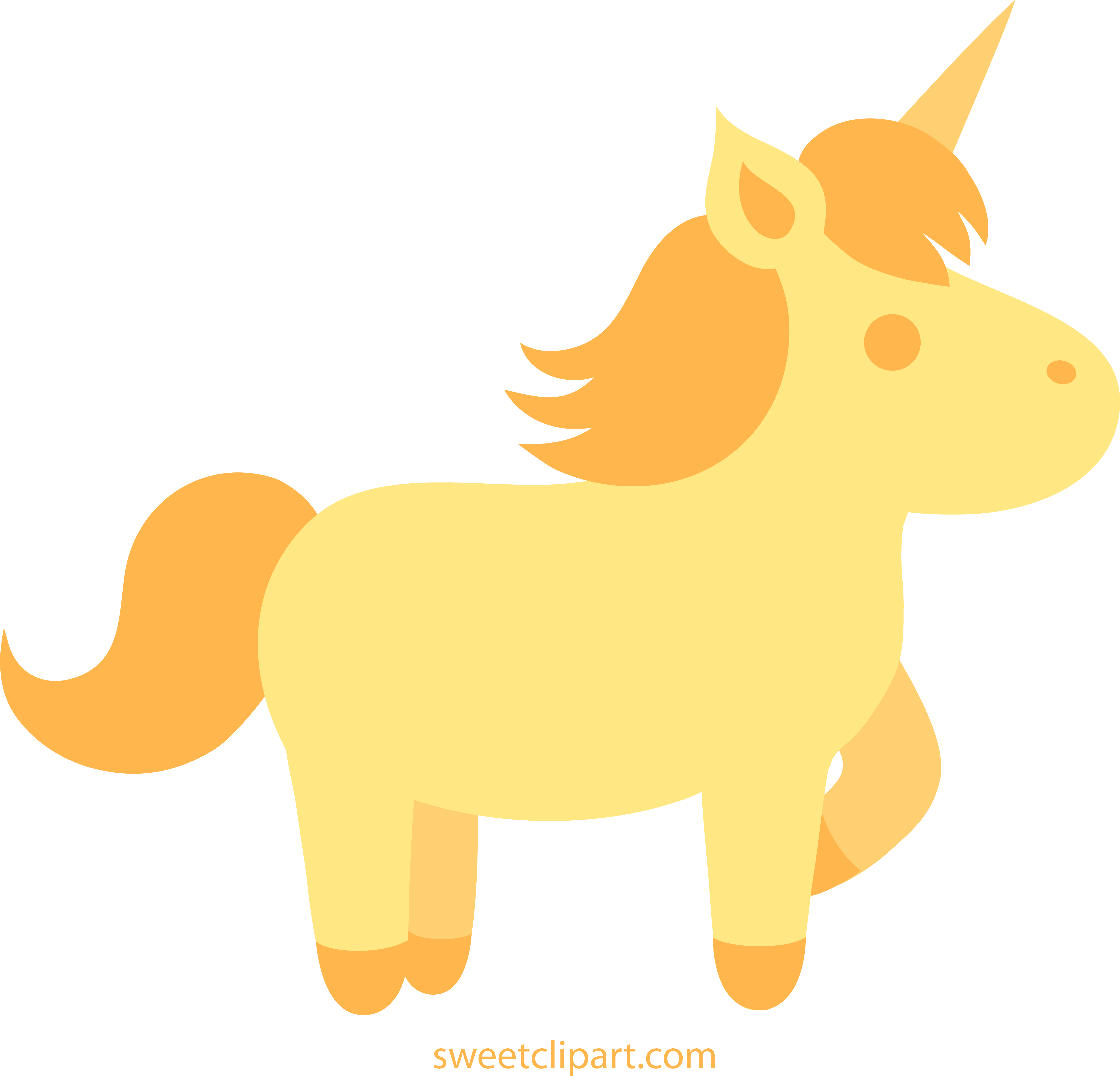 Yellow Clipart Unicorn - Clip Art Unicorn Golden (5223x5028)