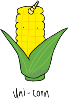 Transparent Unicorn Tumblr - Corn With A Unicorn Horn (500x500)