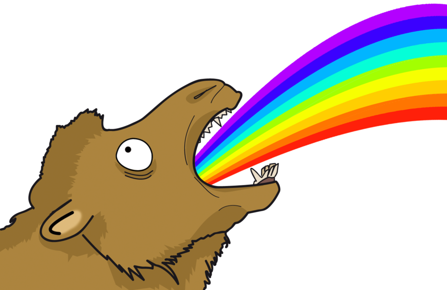 Cute Unicorn Barfing Rainbows - Animals Throwing Up Rainbows (900x585)