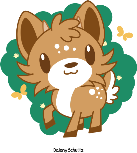 Cute Deer By Daieny - Cute Anime Deer (600x600)
