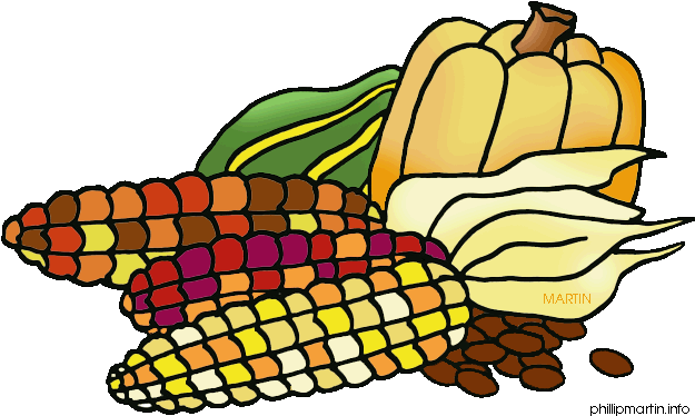 Corn Clipart Harvest - Three Sisters Corn Bean And Squash (648x397)