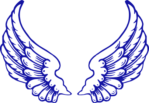 Wings Angel Country Safe Blue Holy Power A - Blue Angel Wings Logo (490x340)