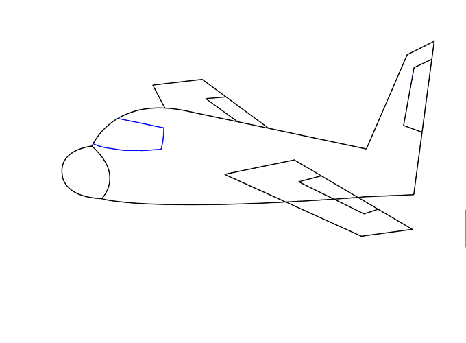 Drawn Airplane Line Drawing - Sketch (680x500)