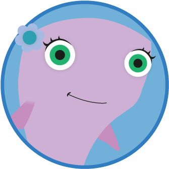She's A Talkative Purple Whale Who Loves To Play With - Cartoon (360x360)