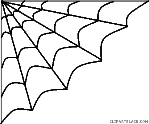 Halloween Spider Web Animal Free Black White Clipart - Spiderweb Clip Art (496x418)