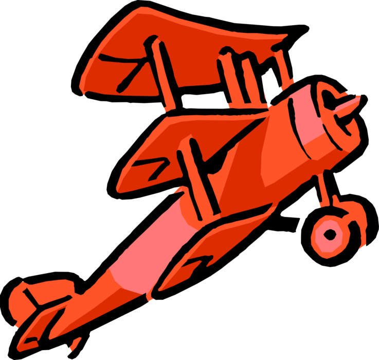 Vector Illustration Of Triplane Fixed-wing Aircraft - Vector Illustration Of Triplane Fixed-wing Aircraft (737x700)