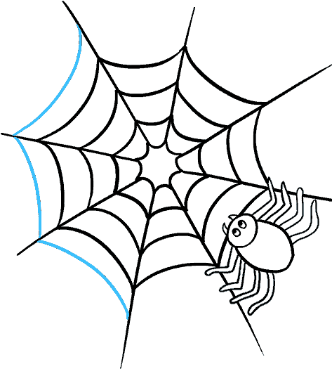 How To Draw How To Draw A Spider Web With Spider In - Draw A Spider Web (678x600)