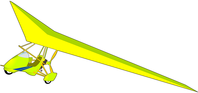 Microlight Fly Plane Airplane Glider Yello - Microlight Cartoon (680x340)