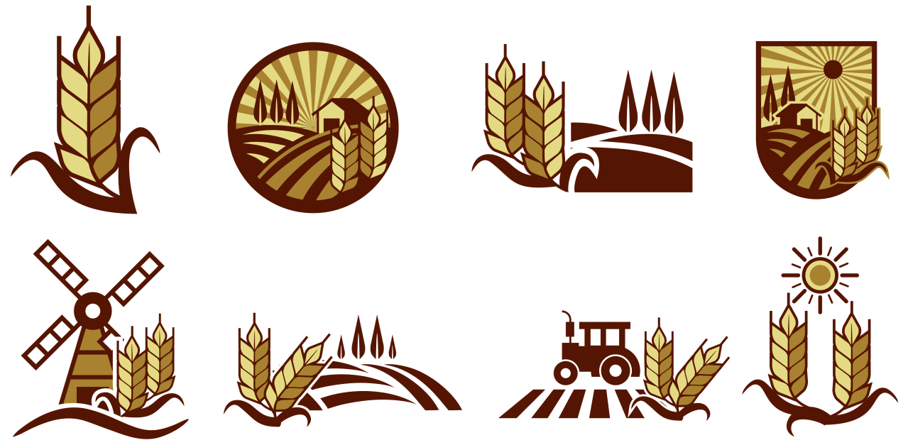 Rice Field Vector Labels - Vector Graphics (1400x980)