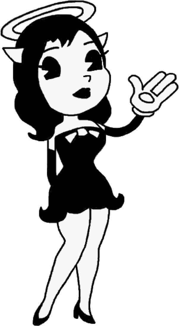 Bendy And The Ink Machine Drawing Betty Boop Cartoon - Bendy Alice Angel (685x1165)