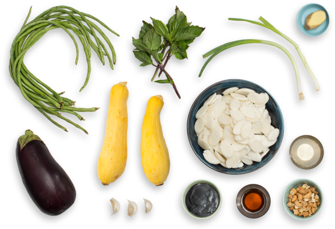 Summer Vegetable Korean Rice Cakes With Squash, Eggplant - White Rice (700x477)