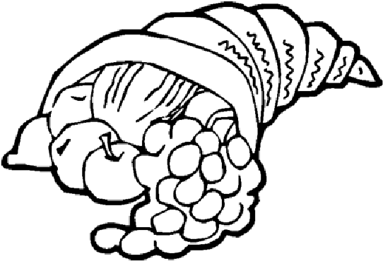 28 Collection Of Cornucopia Drawing - Cornucopia Drawing Png (576x421)