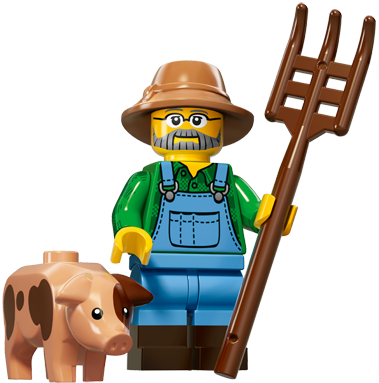 Lego Series 15 Minifigures 71011 Minifigure Farmer - Lego Farmer (379x383)