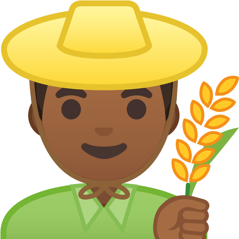 Man Farmer Medium Dark Skin Tone Icon - Farmer Icon (1024x1024)