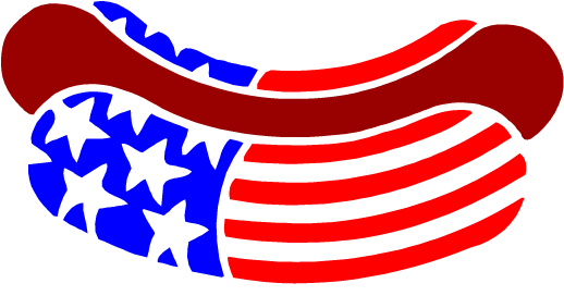 Clip Arts Related To - Red White And Blue Hot Dog (550x350)