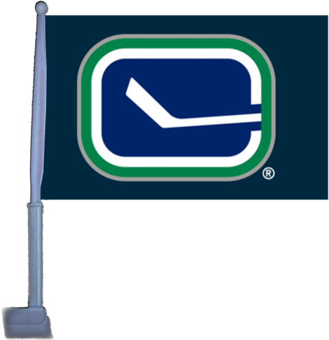 Vancouver Canucks Stick Design Window Mounted Car Flag - Wincraft Nhl Banner Flag Team Vancouver Canucks 2 (500x502)
